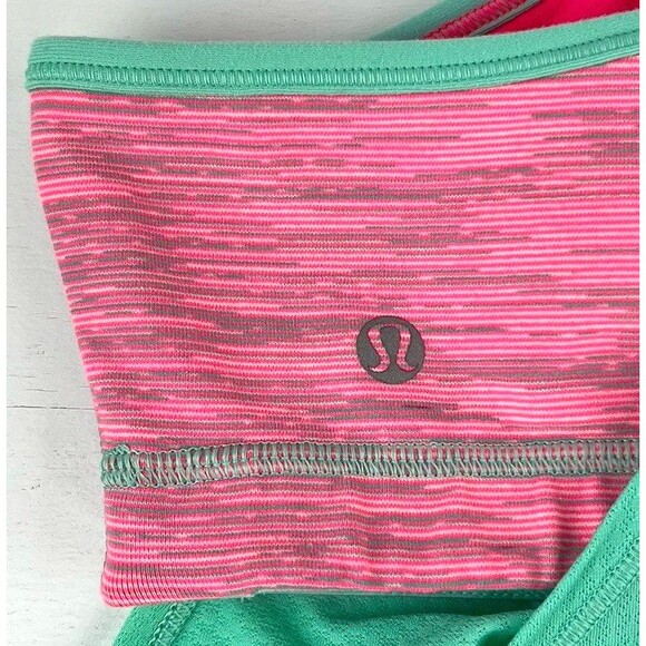 Lululemon Green No Limits Tank Top Womens Athletic Yoga Built In Bra Size 10 - Picture 5 of 7